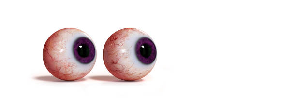 istock two realistic human eyes with purple iris, isolated on white background (3d render banner) 915150944