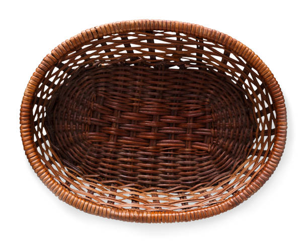 istock Wicker basket isolated on white background, top view 915155576