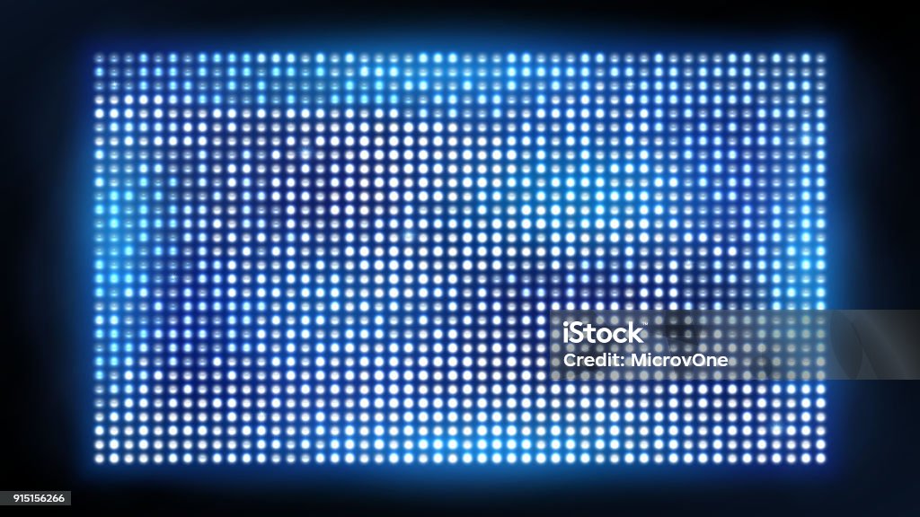 Bright led projection screen. Cinema and entertainment vector display Bright led projection screen. Cinema and entertainment vector display. Vivid bright spotlight for concert, shine projection illustration Lighting Equipment stock vector