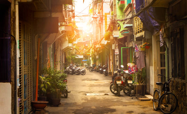 Little street of Ho Chi Minh city, Vietnam Little street of Ho Chi Minh city, Vietnam. ho chi minh city photos stock pictures, royalty-free photos & images