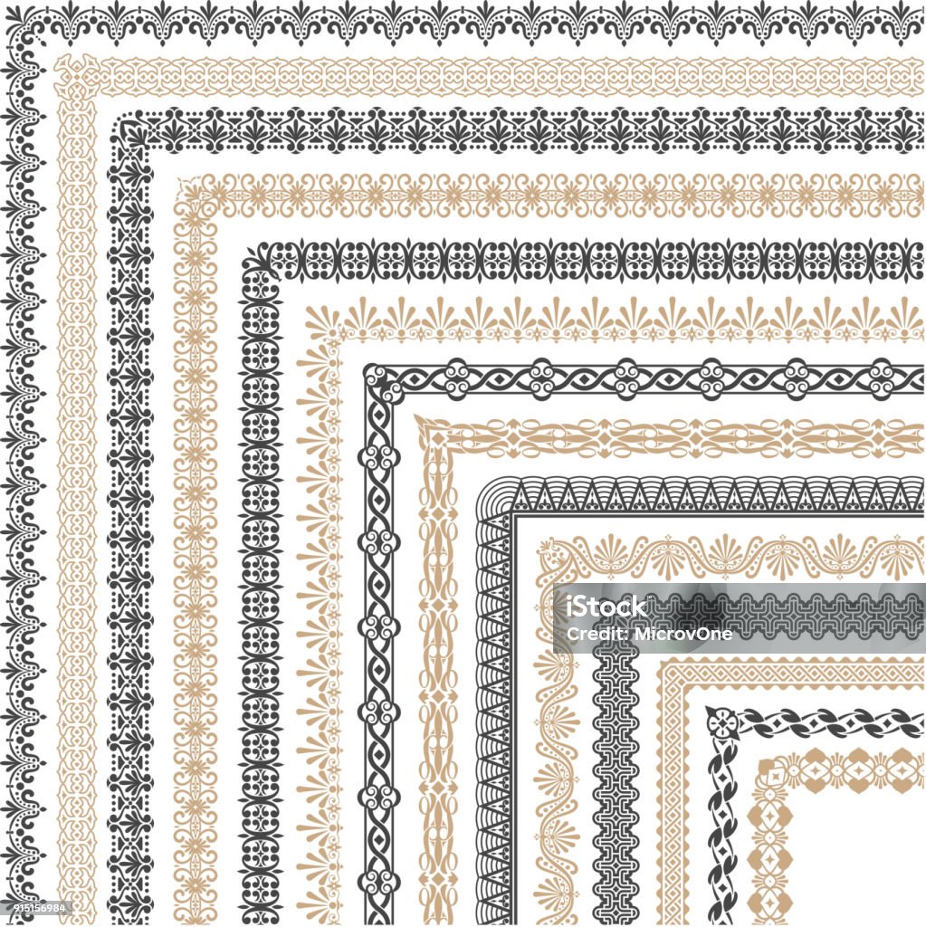 Coptic ornament frame border vector corners Coptic ornament frame border vector corners. Border corner frame decorative illustration Border - Frame stock vector