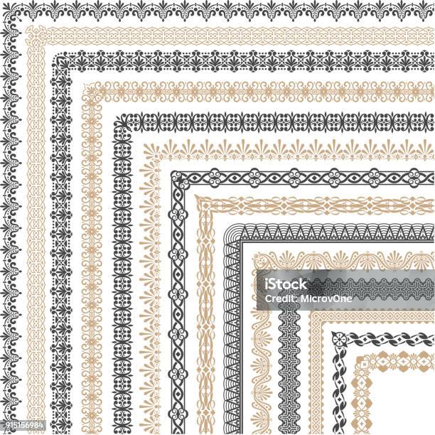 Coptic Ornament Frame Border Vector Corners Stock Illustration - Download Image Now - Border - Frame, Filigree, Seamless Pattern