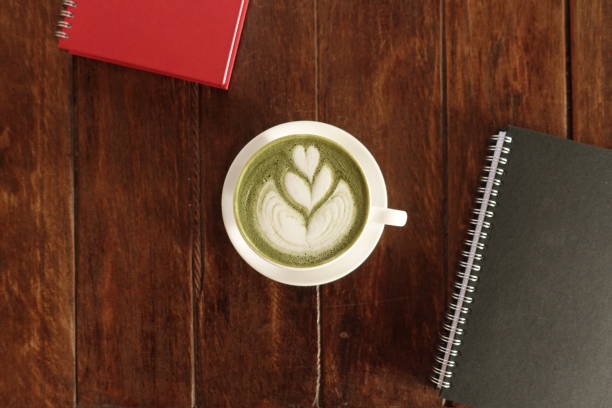A cup of green tea matcha latte