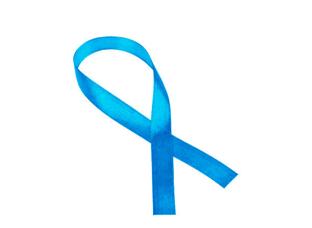 istock Awareness blue ribbon isolated on white background 915163356