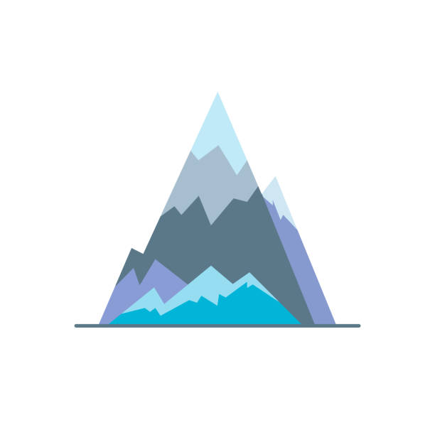 икона вершины ледяной горы в плоском стиле - pinnacle success winning concepts stock illustrations