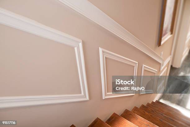 Stair View Of Interior Of A New House Stock Photo - Download Image Now - Drywall, Ornate, Baseboard