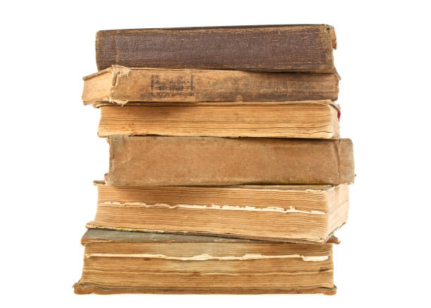 istock Stack of old books isolated on white background 915173534