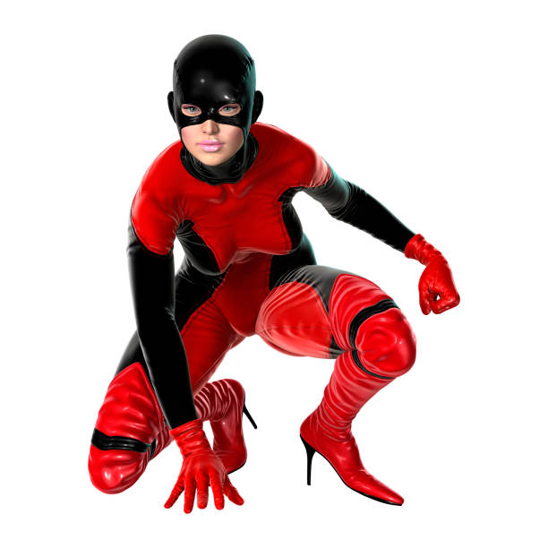 istock 3D rendering female superhero on white 915178284