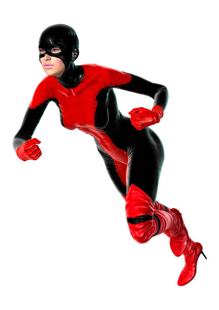istock 3D rendering female superhero on white 915178318