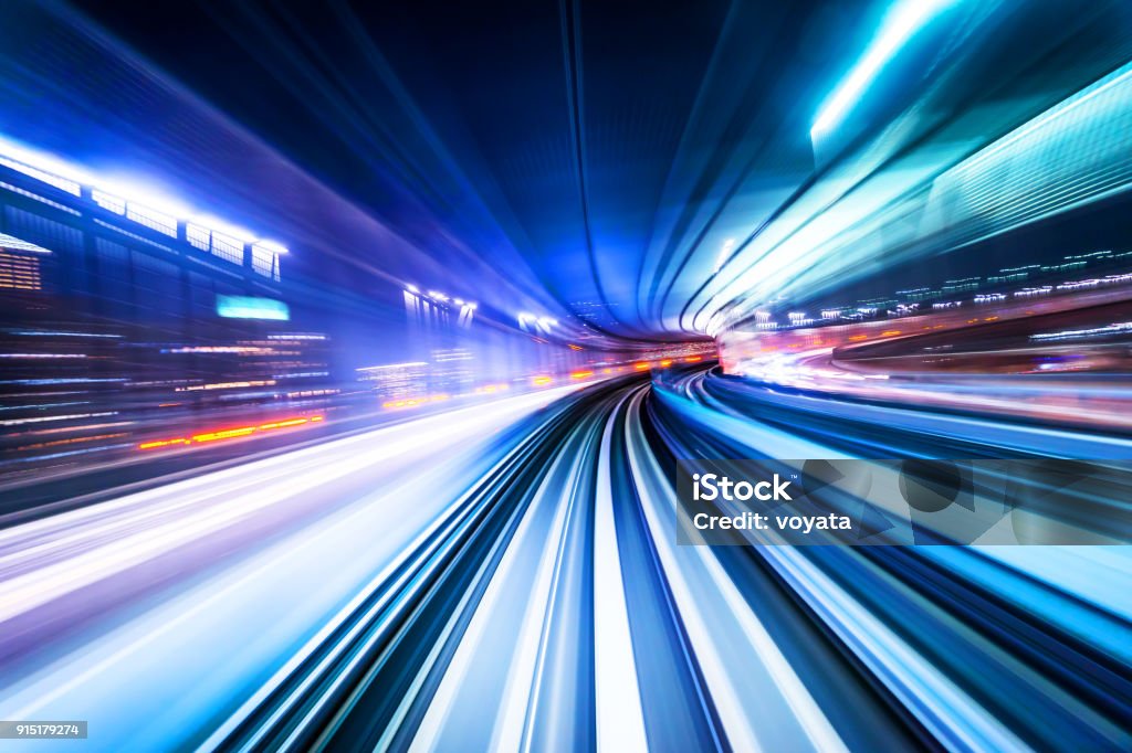 高速モーション背景の光の抽象的な MRT トラック - 速さのロイヤリティフリーストックフォト