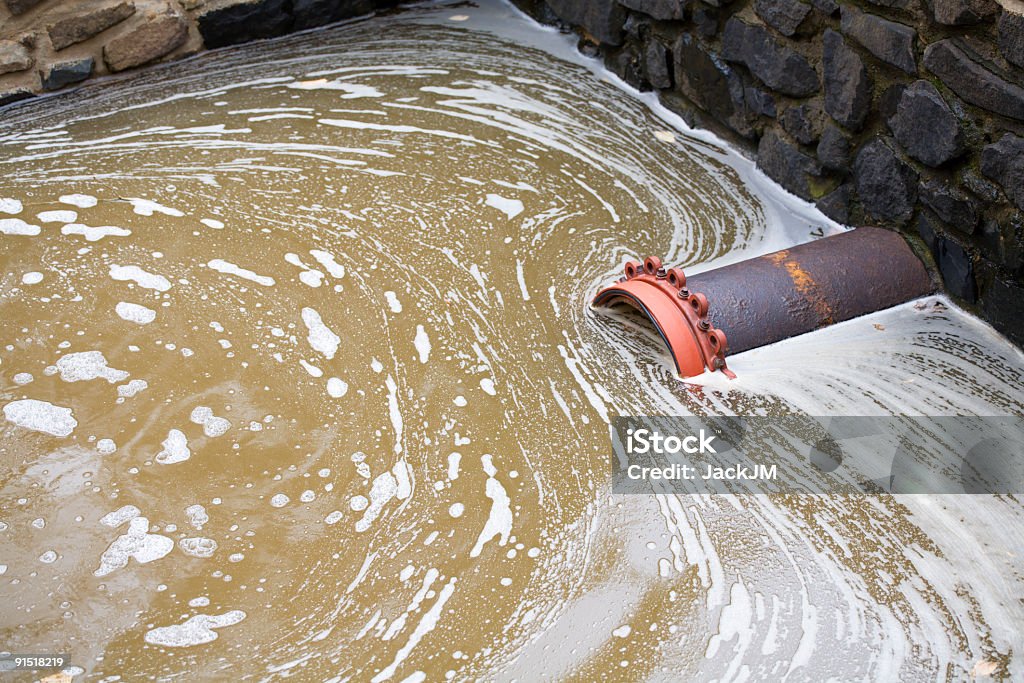 Sewer Pipe Stagnant Water  Water Stock Photo