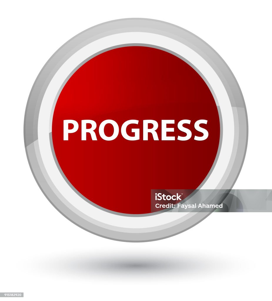 Red Progress Button Progress Prime Red Round Button Stock Illustration - Download Image Now ...