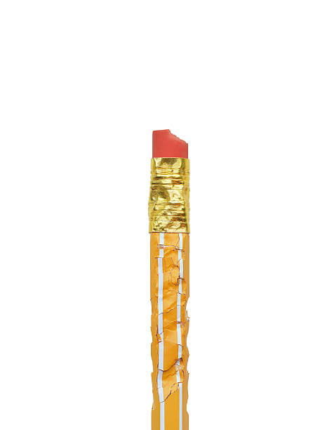 Chewed Pencil stock photo