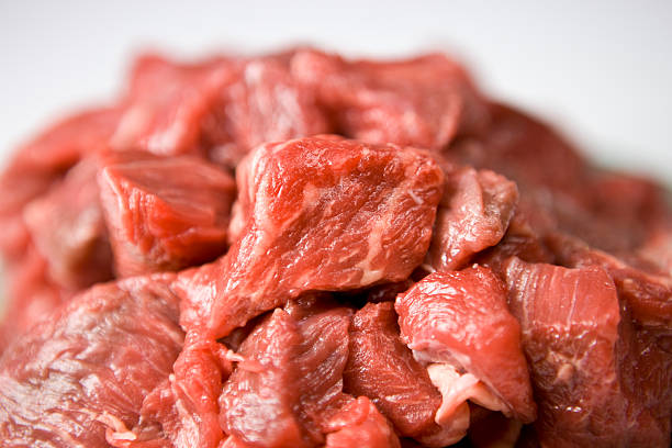 Raw cortado la carne, de cerca - foto de stock