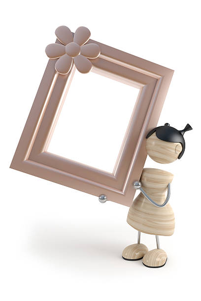 istock little funny girl and frame in white background 91518647