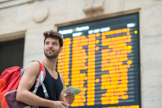 istock Handsome man at the train station. 915190094