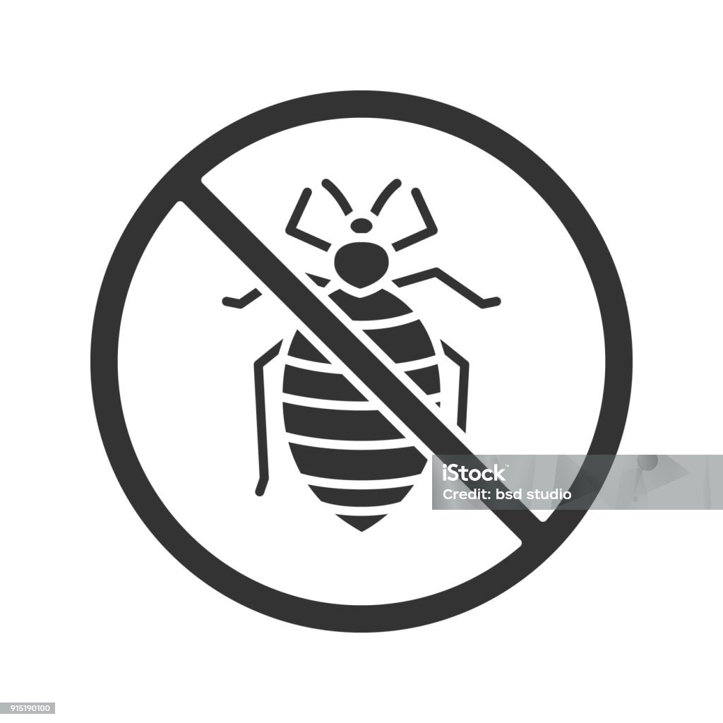 Stop bed bug icon Stop bed bug glyph icon. Vector silhouette Bedbug stock vector