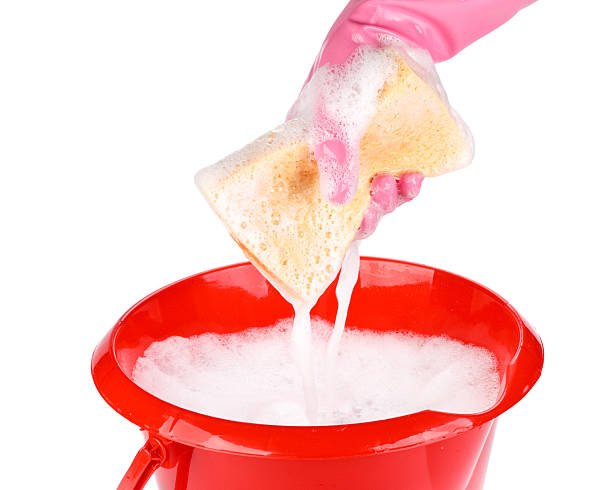 istock Household sponge in a hand 91519025