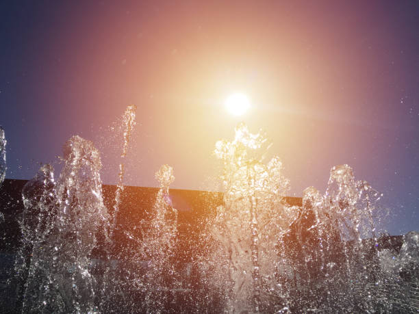 Fountain and ground car advertising background image