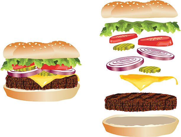 Cheeseburger – artystyczna grafika wektorowa