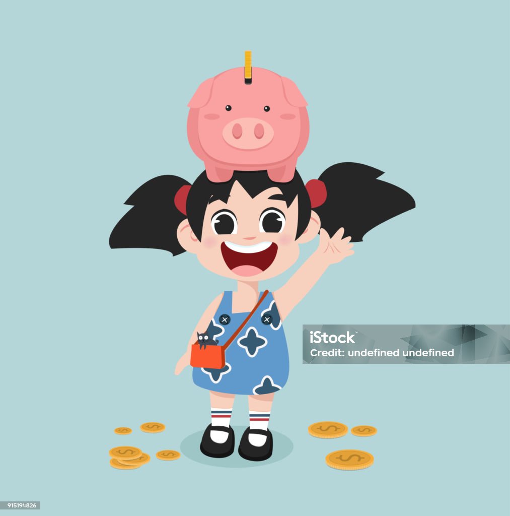 Cô Bé Dễ Thương Với Piggy Ngân Hàng Tiết Kiệm Tiền Khái Niệm Tăng ...