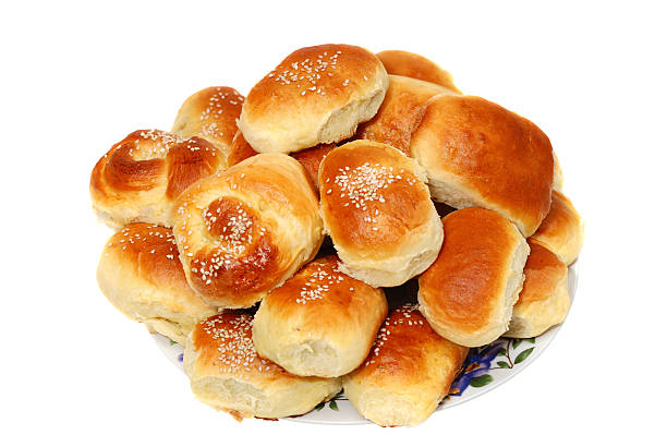 istock Small group of fresh pies on a plate 91519628
