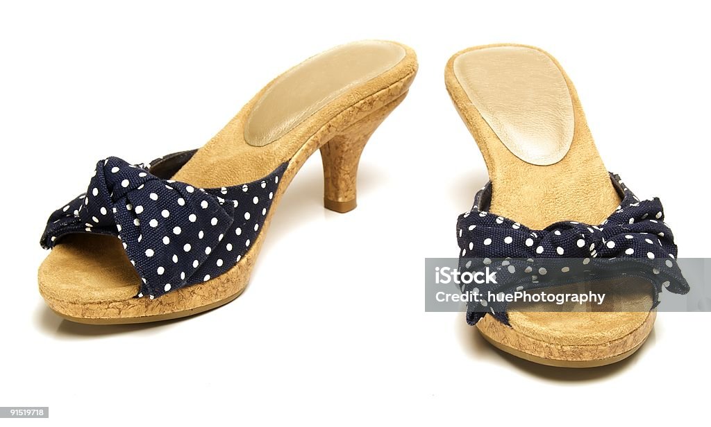 Blue Polka Dot Talons hauts - Photo de Bleu libre de droits