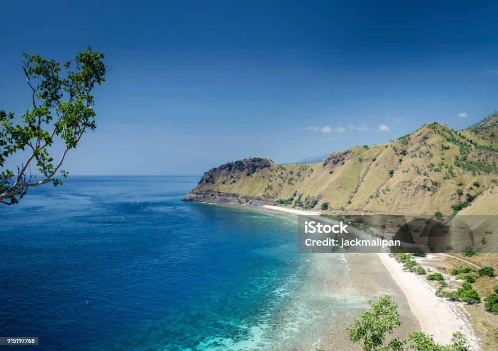 coast and beach view near dili in east timor leste from cristo rei hill monument Asia Stock Photo