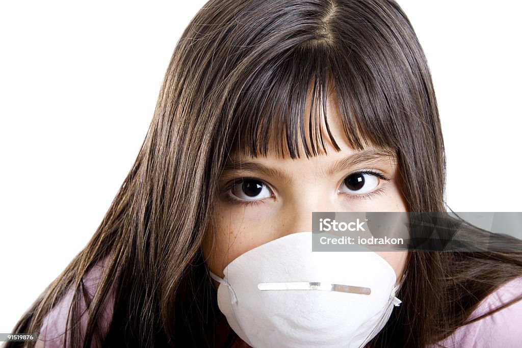 알레르기 여자아이 - 로열티 프리 공기 오염 스톡 사진