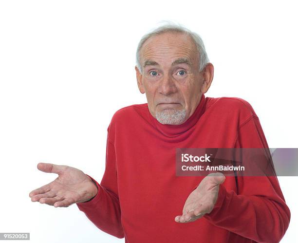 Senior Man Shrugging Shoulders Stock Photo - Download Image Now - Confusion, Shrugging, Senior Adult