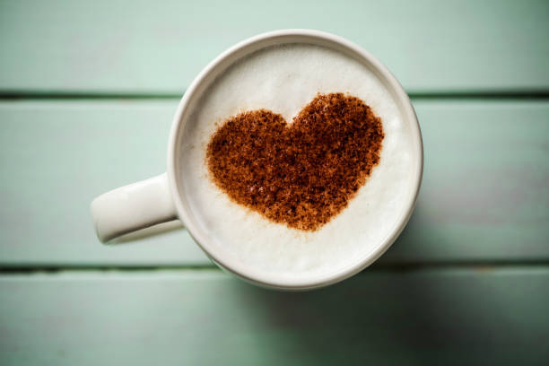istock cup of cappuccino with a heart 915201322