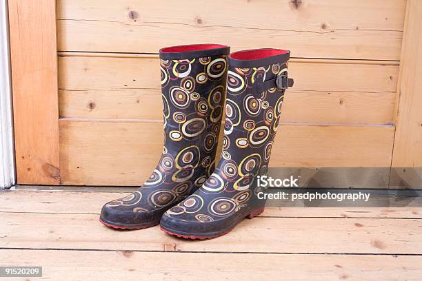 Photo libre de droit de Gumboots Avec Motif banque d'images et plus d'images libres de droit de Bottes - Bottes, Bottes en caoutchouc, Chaussures