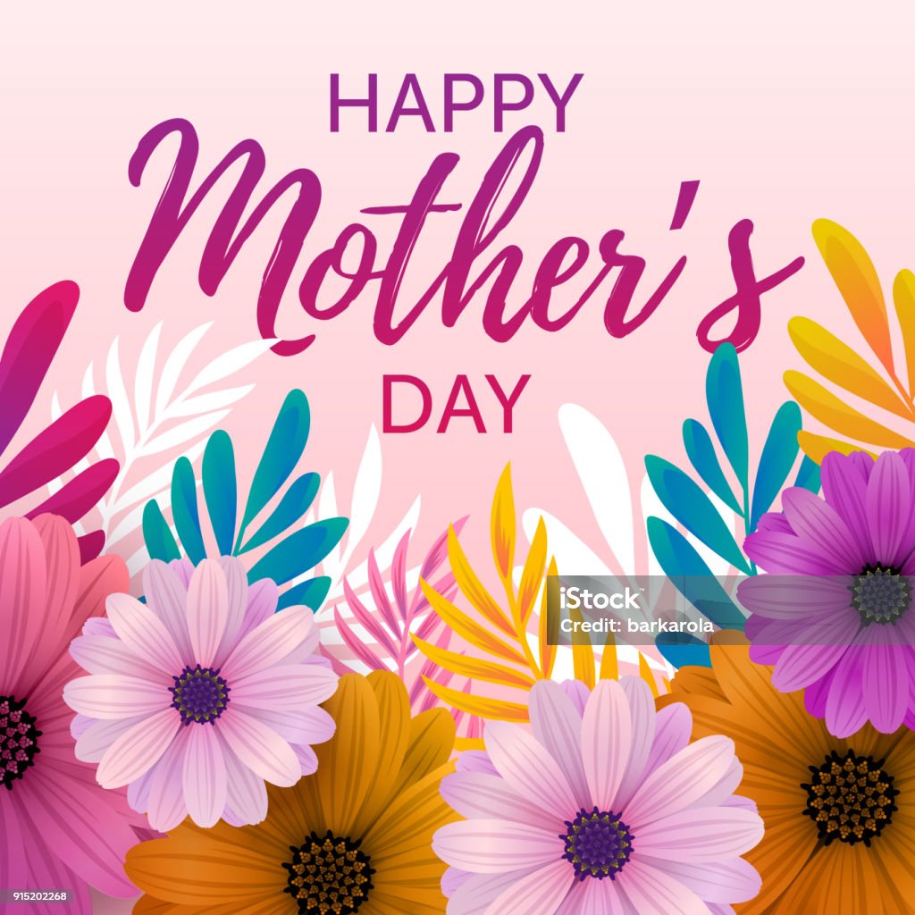 Happy Mother's day card Vector illustration, Happy Mother's day card design. Mother's Day stock vector