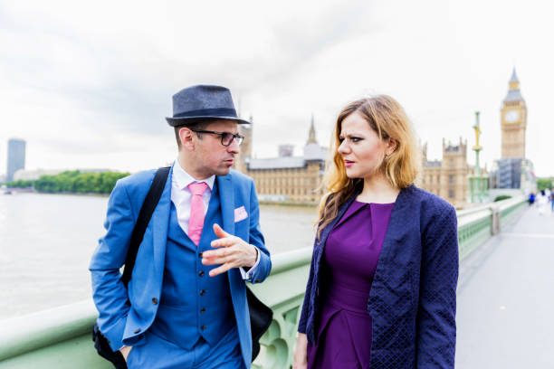 istock Conversing with a colleague on a bridge. 915202504
