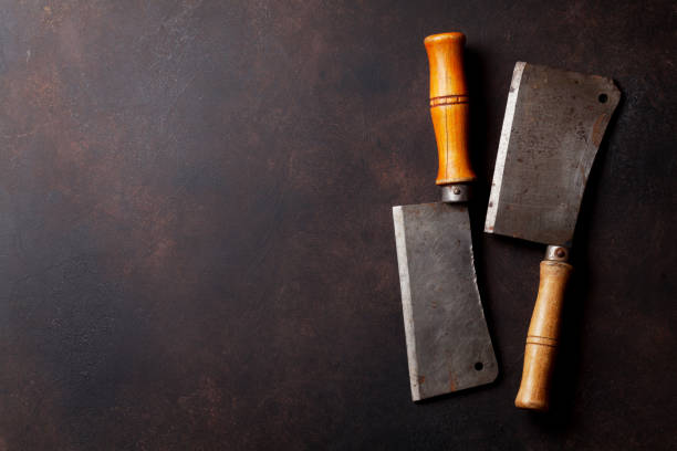 istock Butcher. Vintage meat knives 915202808