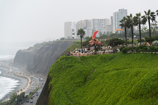 Lima, Peru, august 40, 2017: View on Parque del Amor in Lima, Peru
