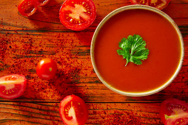 istock Andalusian gazpacho tomato sauce in red 915203072