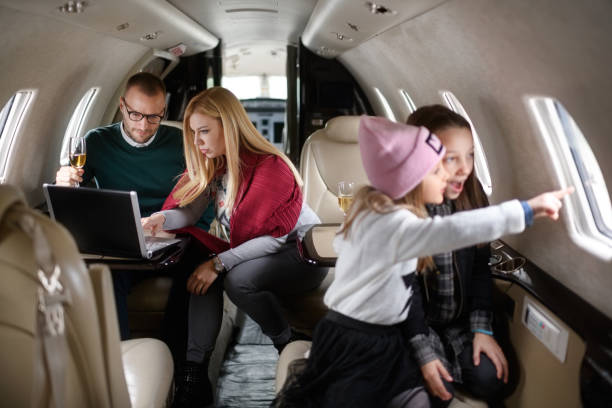 Family in the airplane