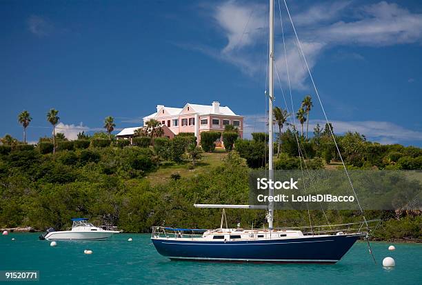 Anchored Sailboat Stock Photo - Download Image Now - Bermuda, Anchor - Vessel Part, Bay of Water