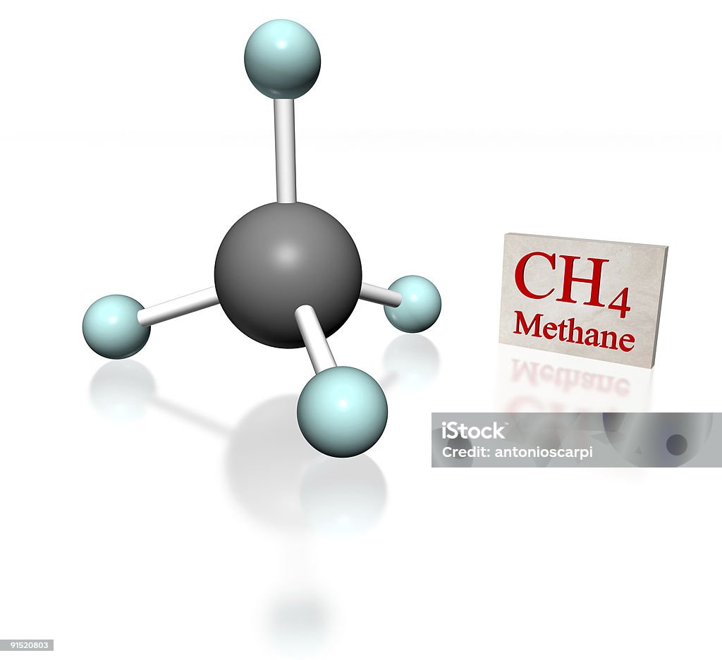 메탄 분자 모델 - 로열티 프리 수소-천연가스 스톡 사진