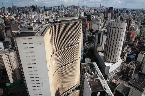 Look at view of Sao Paulo city, Brazil. Seen from the tallest building of Sao Paulo.