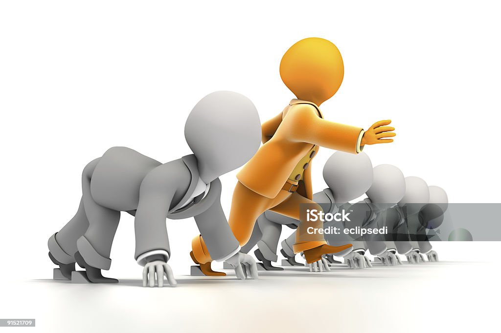 Business Figure Race Ahead of Competition  Business Stock Photo