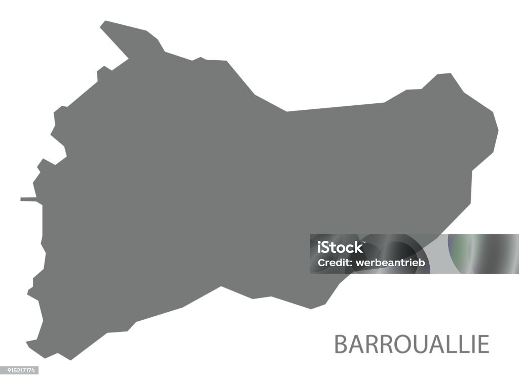 Saint Vincent Ve Grenadinler Haritası Barrouallie Gri Illüstrasyon Stok ...
