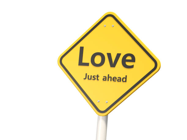 istock Love road sign isolated on white 915219472