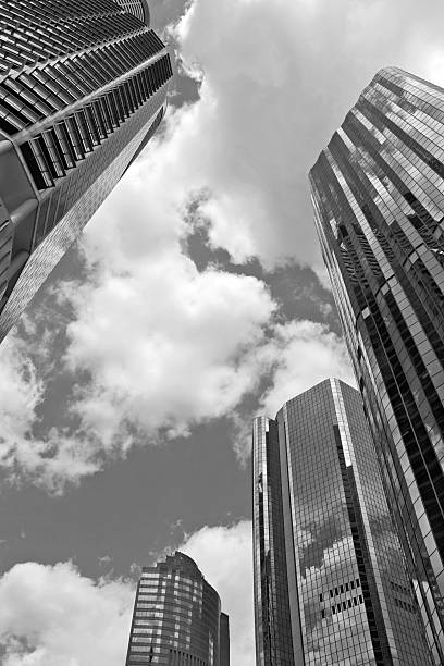 istock Skyscrapers perspective black and white 91522068