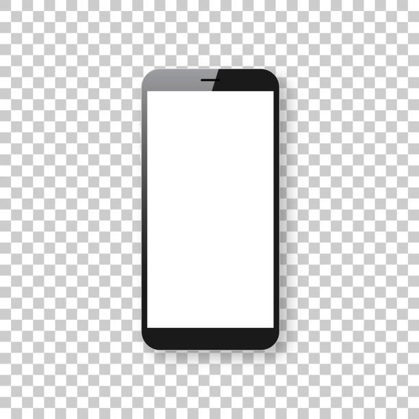 smartphone auf leeren hintergrund - handy vorlage isoliert - nobody isolated white white background stock-grafiken, -clipart, -cartoons und -symbole