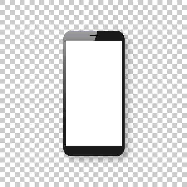 ilustrações, clipart, desenhos animados e ícones de smartphone isolado no fundo em branco - modelo de telefone móvel - ecrã em branco