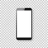 istock Smartphone isolated on blank background - Mobile Phone Template 915223602