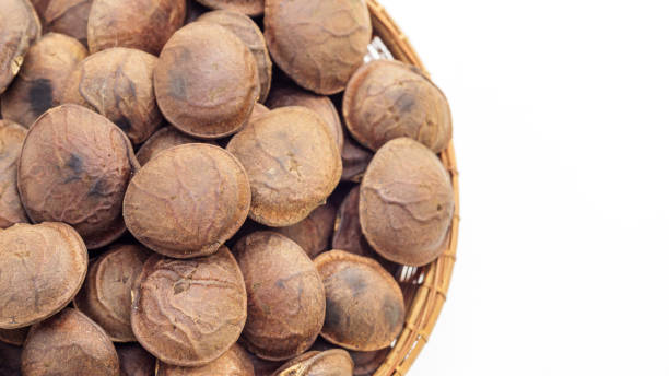 istock Sacha Inchi seeds in a basket on a white background. 915229472
