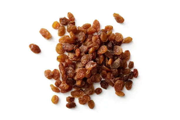 Nuts: Raisins Isolated on White Background